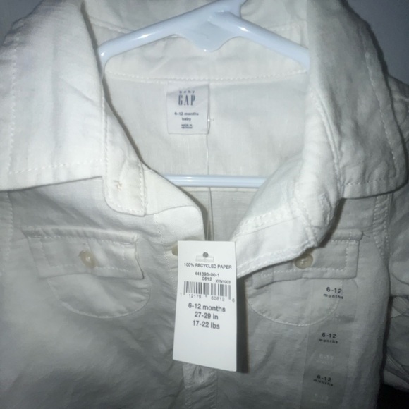NWT GAP White Toddler Button-Up Shirt - Picture 2 of 4